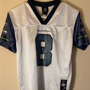 Seahawks Reebok Team Apparel Navy and White Jersey Youth Medium 10-12